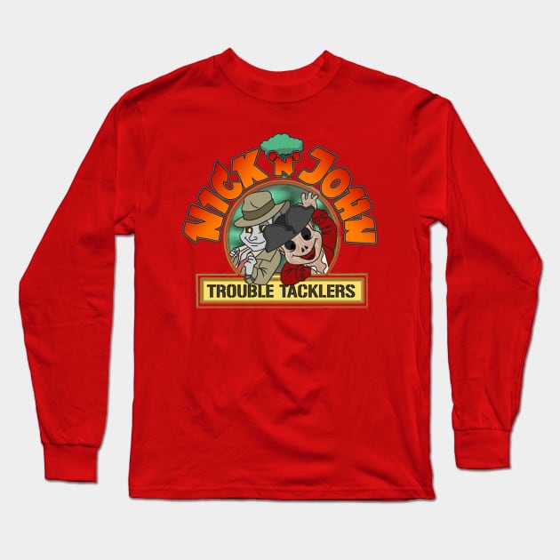 Nick Valentine and John Hancock "Trouble Tacklers" Long Sleeve T-Shirt by gruntcooker